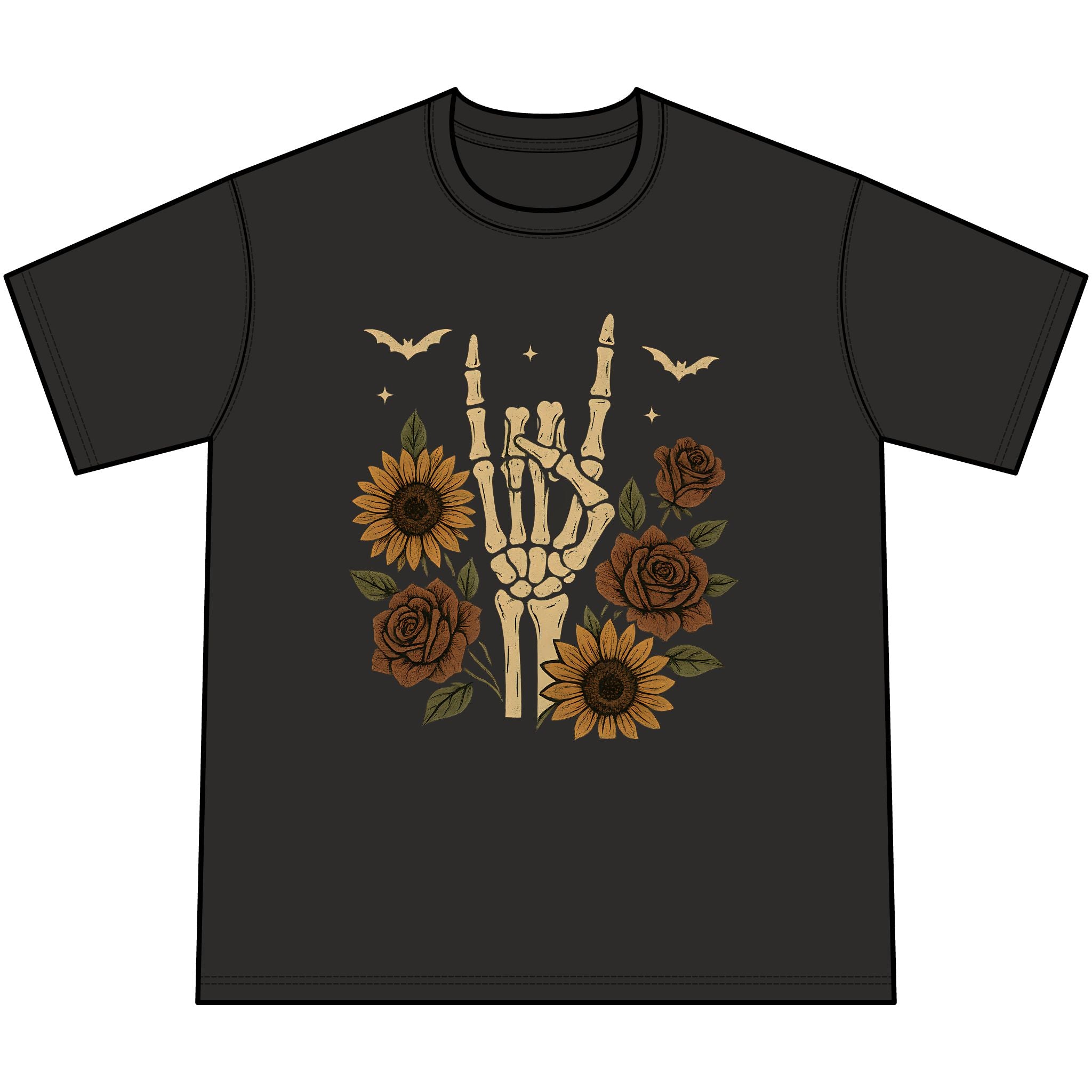 Vintage Floral Skull Tee